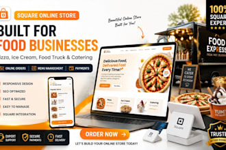 build square online store for pizza, ice cream, food truck and catering