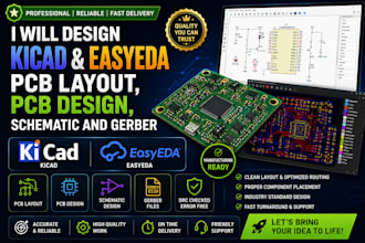 design kicad easyeda pcb layout, pcb design, schematic and gerber
