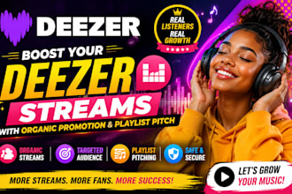 boost your deezer streams with organic promotion and playlist pitch