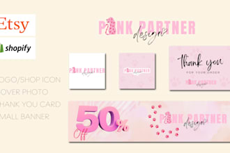 design premium etsy logo, banner or brand kit for your store