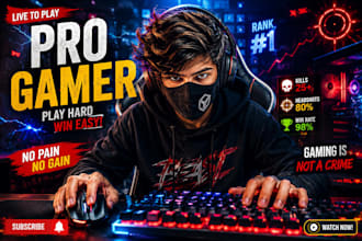 design amazing gaming youtube thumbnails