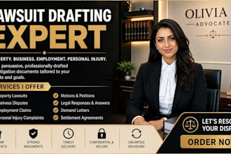 draft property, business, employment, and personal injury lawsuits