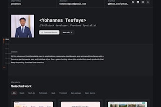 build a modern portfolio website using next js, react js