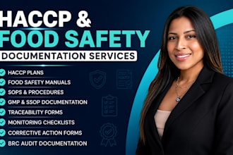 design haccp plans, food safety documentation, traceability forms, sops and brc