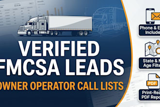 provide fmcsa owner operator leads for truck dispatch