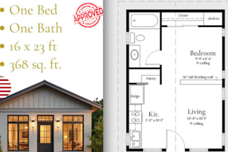 draw permit ready garage conversion adu and tiny house floor plans
