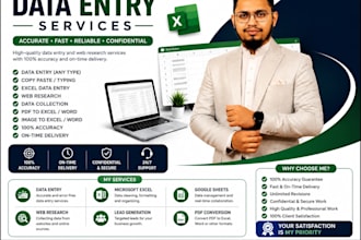do data entry, excel, web research, wordpress, and PDF