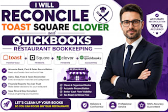 reconcile toast square clover and quickbooks restaurant bookkeeping