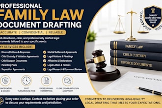 draft family law, child custody legal divorce and legal documents