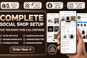 set up tiktok shop, facebook shop, or instagram shop for shopify store