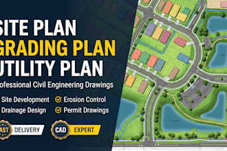 design site plan, grading plan, erosion control and utility plan