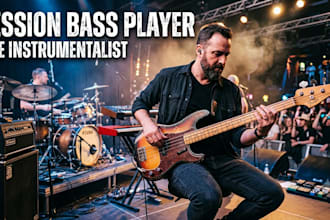 record professional bass guitar, fiddle, live banjo track for your song