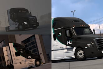 create custom 3d quality ets 2 and ats skin and trucks, ets trailer