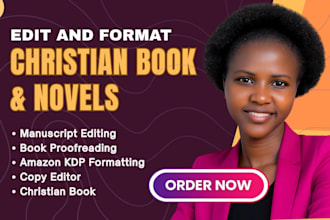 format christian book editing, proofreading, copy editing  amazon KDP formatting