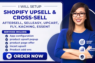setup shopify upsell and cross sell aftersell upcart essent selleasy kaching fly
