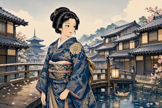 draw anime japanese old style design