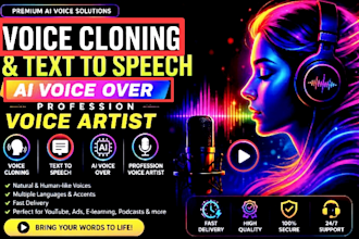 do ai voice over voice cloning text to speech as your voice artist