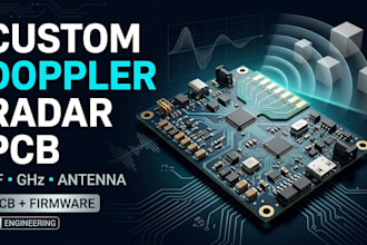design custom doppler radar pcb, rf antenna and embedded firmware