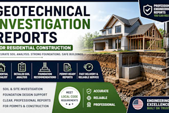 prepare geotechnical investigation reports for residential permits for in ca, tx