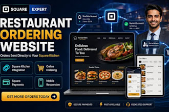 build your restaurant ordering website that send order to your square kitchen