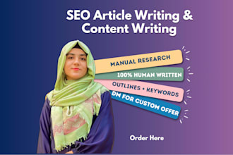 do seo article writing, content writing and blog post writer