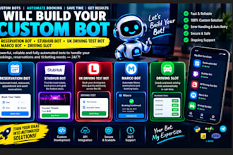 code reservation bot, stubhub bot, marco bot, uk driving test bot, driving slot