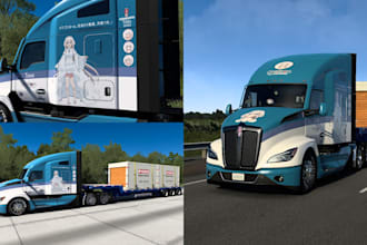 create custom 3d quality ets 2 and ats skin and trucks, ets trailer