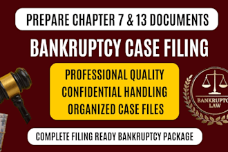 prepare bankruptcy amendments, schedules, motions, and court documents