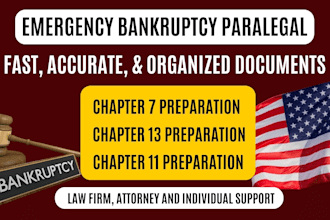 prepare bankruptcy amendments, schedules, motions, and court documents