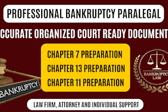 prepare bankruptcy amendments, schedules, motions, and court documents