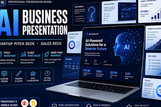 artificial intelligence business presentation, startup pitch deck, sales deck