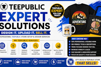 setup teepublic store tshirt design pod redbubble product listing promotion