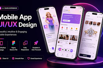 design modern mobile app UI UX for ios android in figma