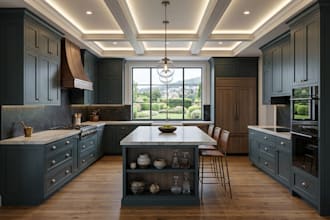detailed kitchen cabinet, furniture product catalog, appliances with renderings