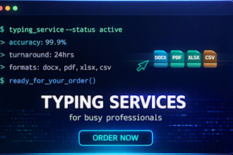 do fast and error free typing and data entry for you