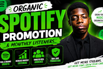 do organic spotify promotion and monthly listeners