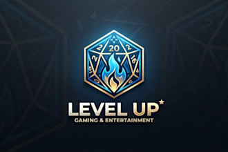 design a creative dice logo for gaming and entertainment brand