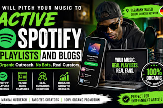 pitch your music to active spotify playlists and blogs