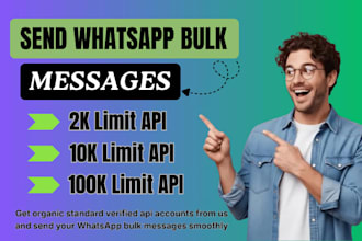 verified facebook 250 bm 2k api, 10k api and 100k api for whatsapp bulk messages
