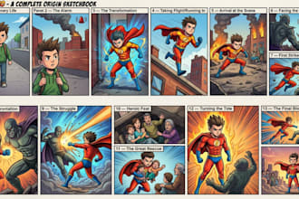 create stunning webtoon, manga and superheroes comic illustration