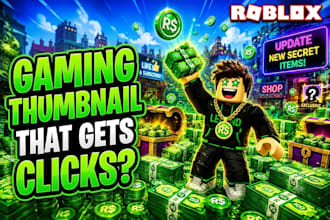 design youtube gaming thumbnails for minecraft roblox fortnite