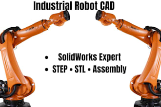 design industrial robotic arms and mechanical cad assemblies in solidworks