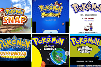 create pokemon title screen logo art  start menu intro for fangames rom hack