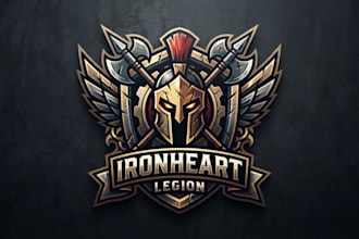 design a powerful warrior logo for your brand or team