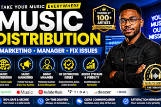 music distribution, music marketing music manager and fix distribution issues