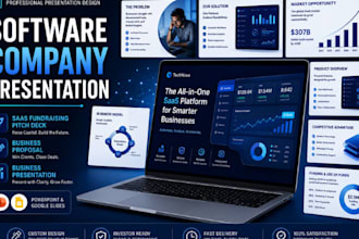 software company proposal, saas fundraising pitch deck, business presentation
