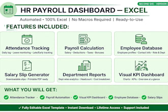 create automated HR payroll dashboard and attendance system