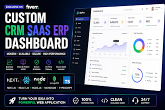 build custom CRM, saas, erp and dashboard with mern stack