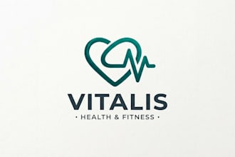 design a modern heartbeat logo for healthcare and fitness brand