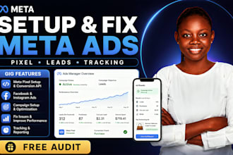 set up meta ads, fb ads or fix lead, pixel, ads manager and conversion tracking